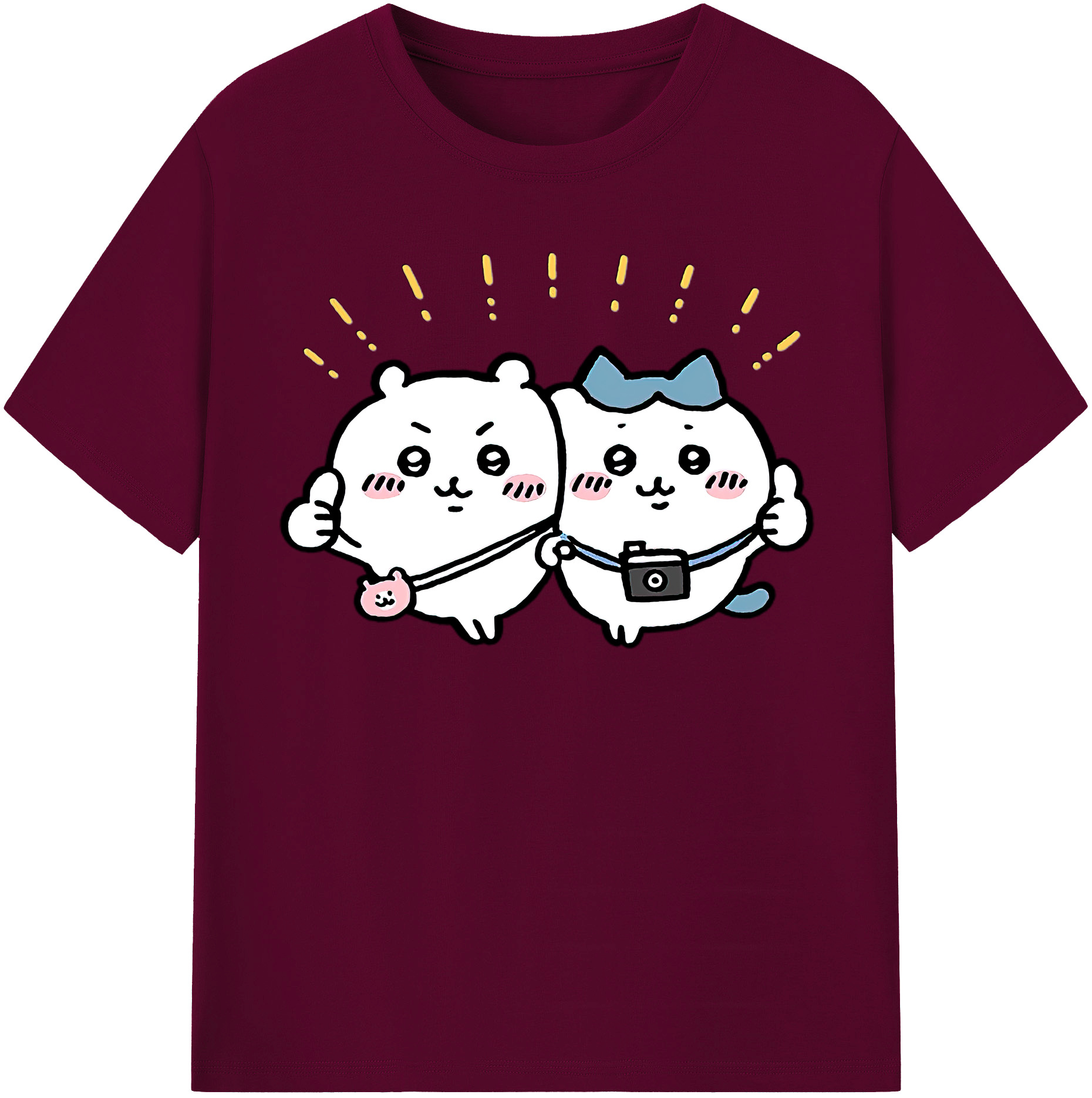 （画像用） ちいかわ ちいかわ Chii-kawa chiikawa レディースカジュアルプリントTシャツ（綿100％）